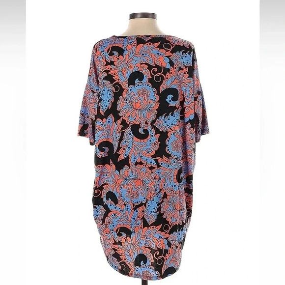 LuLaRoe Irma Oversized High Low Tunic Blouse Bohemian Floral Print Size XS - Picture 2 of 2